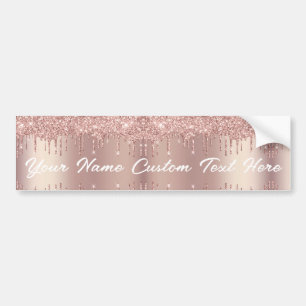 Autocollant De Voiture Rose Gold Blush Parties scintillant Drivers Text N