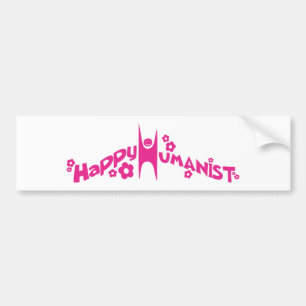 Autocollant De Voiture Rose heureux super d'humaniste