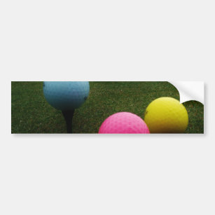 Autocollant De Voiture rose jaune et bleu, Golf Balls