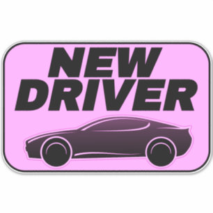Autocollant de voiture rose moderne (nouveau condu