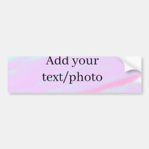 Autocollant De Voiture Rose pastel vert ajouter photo texte aquarelle rét