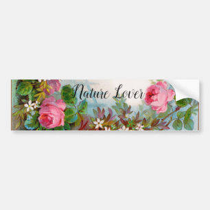 AUTOCOLLANT DE VOITURE ROSES ET JASMINS, AMOUREUX DE LA BEAUTÉ FLEURIE DE