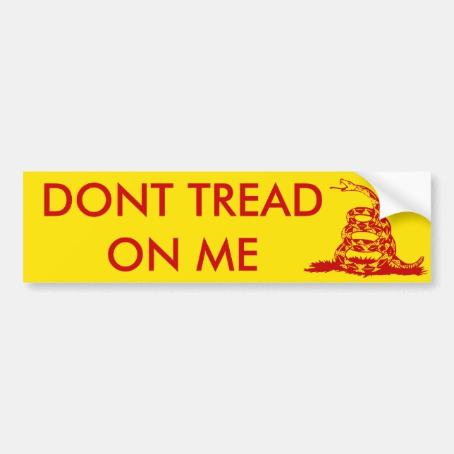 Autocollant De Voiture Rouge Bumper2 de Gadsden_flag 11in (Devant)