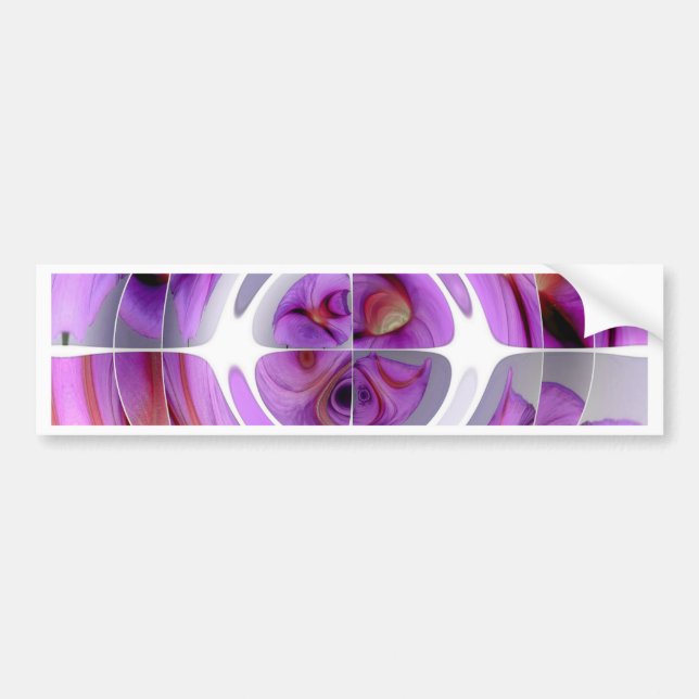 Autocollant De Voiture Rouge et collage abstrait de lilas (Devant)