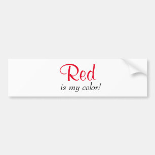 Autocollant De Voiture Rouge Mignon Est Ma Couleur