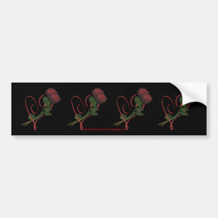 Autocollant De Voiture Rouge Roses Coeurs Fleur Sticker Sticker Car Art