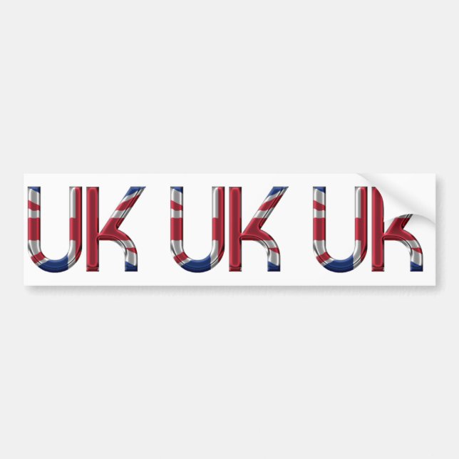 Autocollant De Voiture Royaume-Uni Union Jack British Drapeau Typographie (Devant)