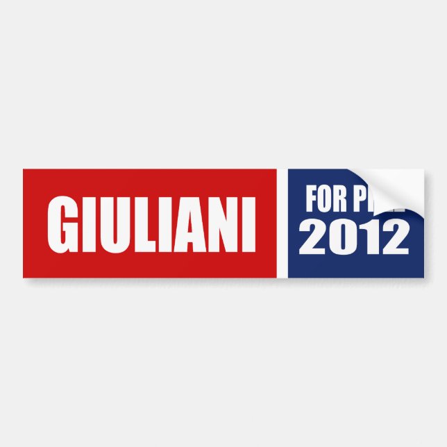 AUTOCOLLANT DE VOITURE RUDOLPH GIULIANI 2012 (Devant)