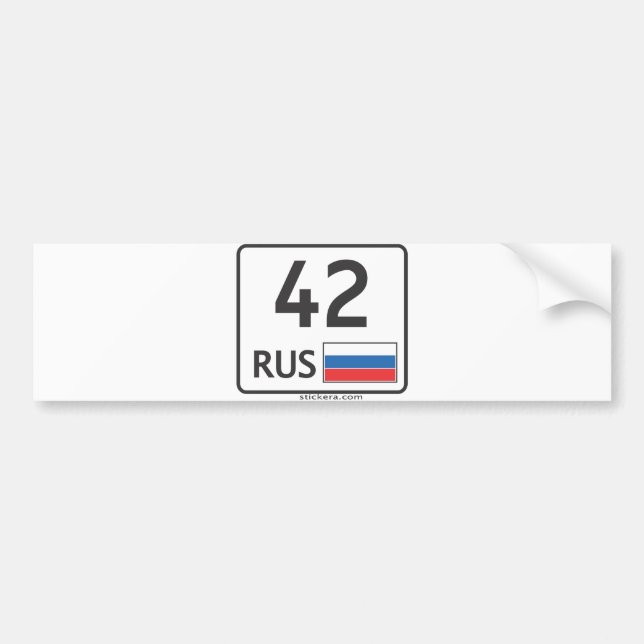 Autocollant De Voiture RUS. Kemerovo. 42 (Devant)