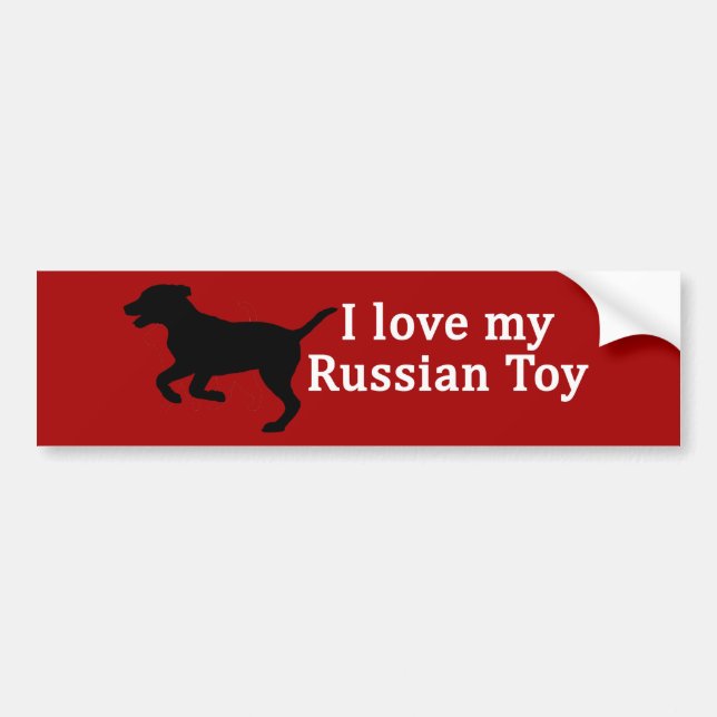 Autocollant De Voiture Russe Toy Dog Love (Devant)