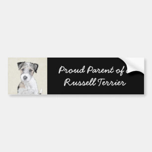Autocollant De Voiture Russell Terrier Peinture rugueuse - Art Chien orig