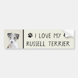 Autocollant De Voiture Russell Terrier Peinture rugueuse - Art Chien orig