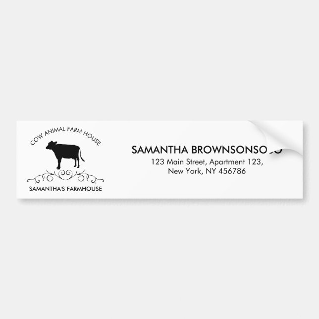 Autocollant De Voiture Rustic Dairy Farm Design | Ornate Cow Logo (Devant)