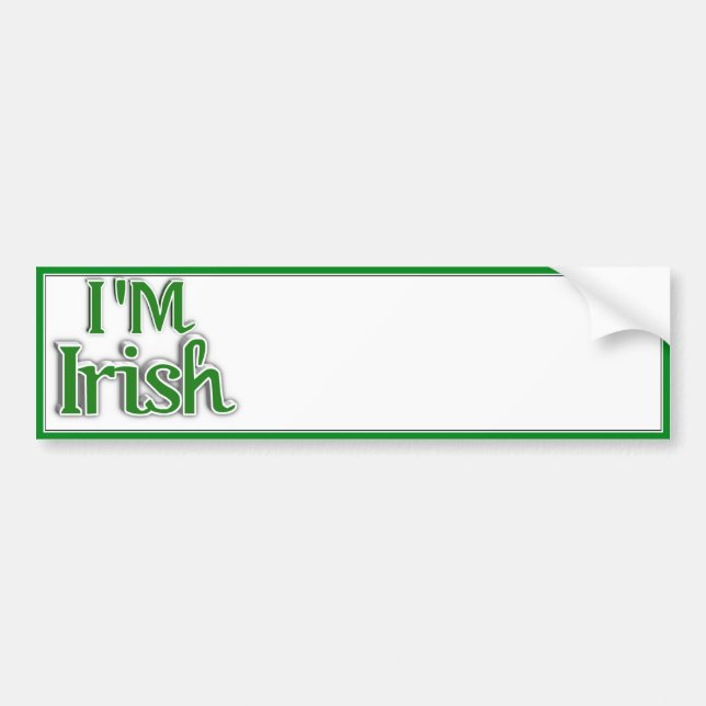 Autocollant De Voiture Saint Patrick's Day - I M IRISH (Devant)
