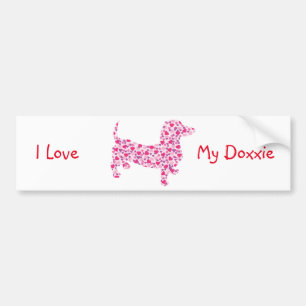 Autocollant De Voiture Saint Valentin Dachshund
