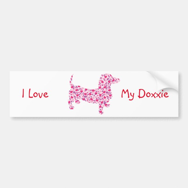 Autocollant De Voiture Saint Valentin Dachshund (Devant)