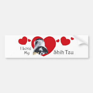 Autocollant De Voiture Saint-Valentin Shih Tzu