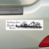 Autocollant De Voiture Salutations de Père Noël Monica California CA Pier (On Car)