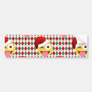 Autocollant De Voiture santa claus wink emoji