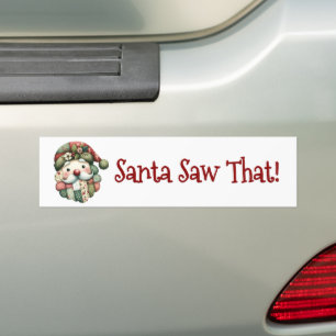 Autocollant De Voiture Santa folklorique patchwork fantaisiste de Noël