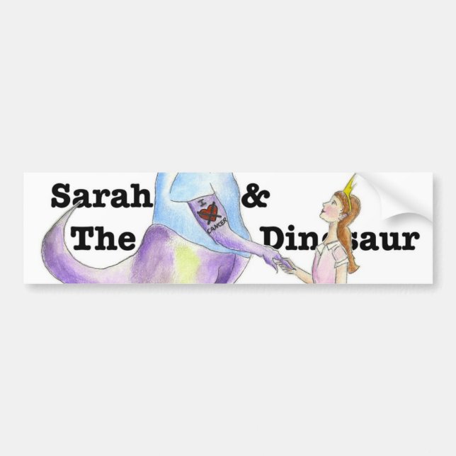 Autocollant De Voiture Sarah et l'adhésif pour pare-chocs de dinosaure (Devant)