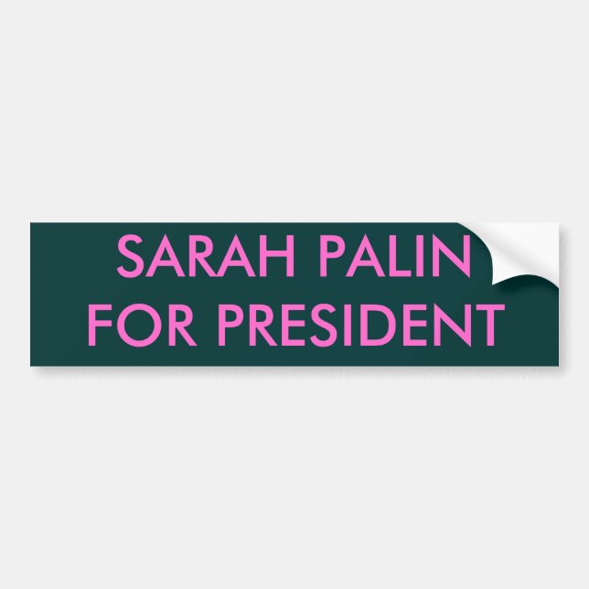 AUTOCOLLANT DE VOITURE SARAH PALIN POUR LE PRÉSIDENT (Devant)