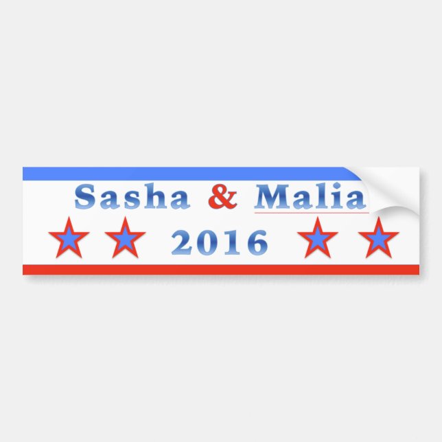 Autocollant De Voiture Sasha et Malia pour le président 2016 ! (Devant)