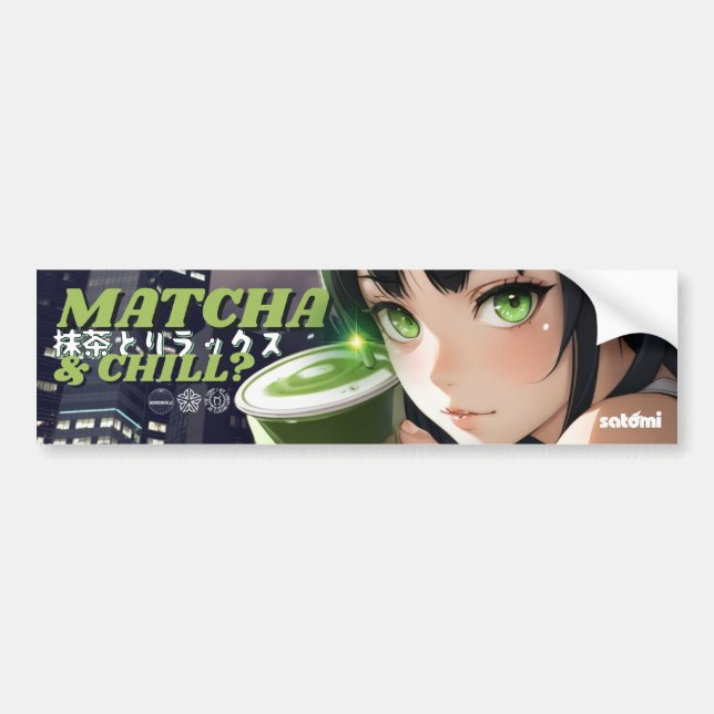 Autocollant De Voiture satomi moto Matcha & Chill (Devant)