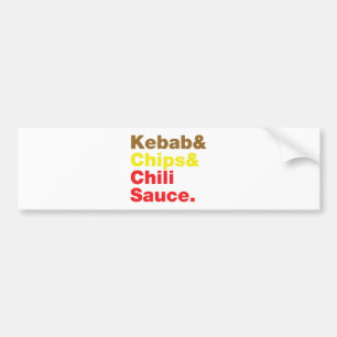 Autocollant De Voiture Sauce Kebab & Chips & Chili.