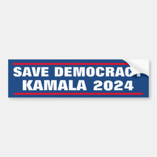AUTOCOLLANT DE VOITURE SAUVER LA DÉMOCRATIE KAMALA 2024