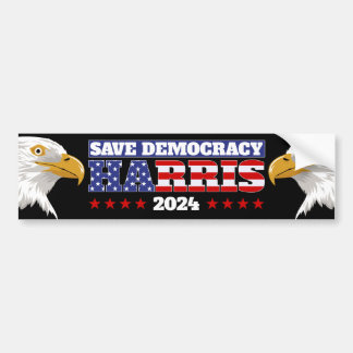 Autocollant De Voiture Sauvez la démocratie - Harris 2024
