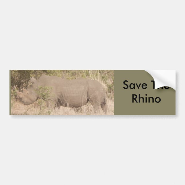 Autocollant De Voiture Sauvez l'adhésif pour pare-chocs de rhinocéros (Devant)