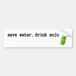Autocollant De Voiture Sauvez l'eau, boisson Soju !
