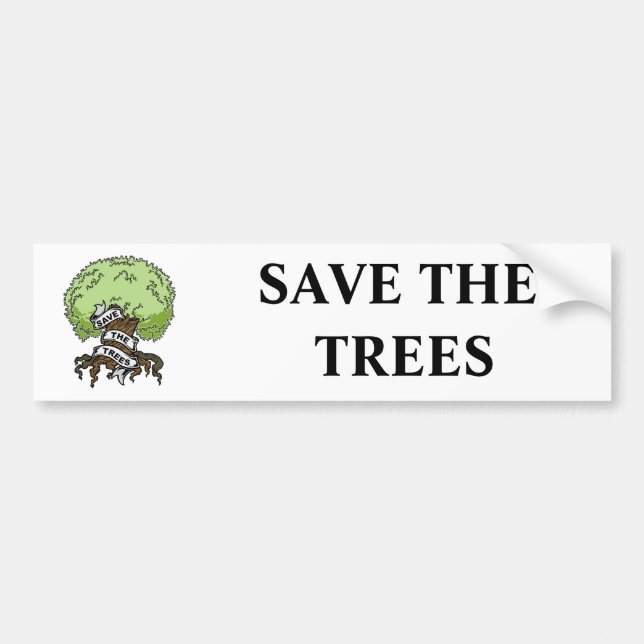 Autocollant De Voiture Sauvez les arbres (Devant)