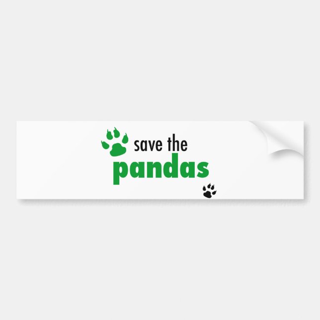 Autocollant De Voiture Sauvez les pandas (Devant)