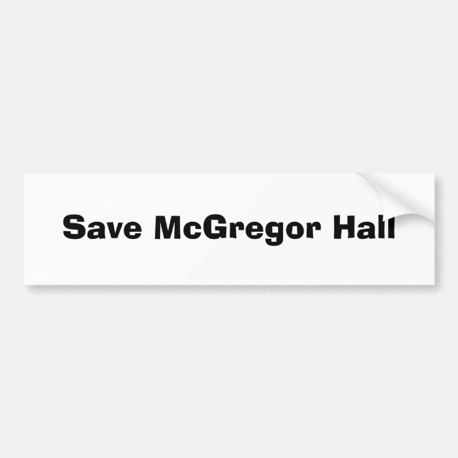Autocollant De Voiture Sauvez McGregor Hall (Devant)