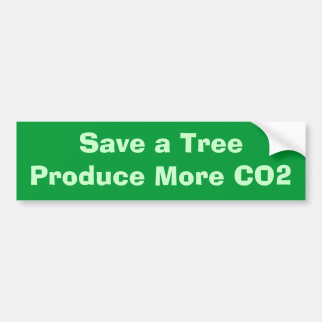 Autocollant De Voiture Sauvez un TreeProduce plus de CO2 (Devant)