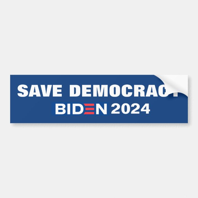 AUTOCOLLANT DE VOITURE SAVE DEMOCRACY BIDEN 2024 (Devant)
