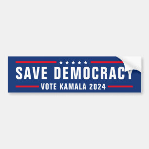 AUTOCOLLANT DE VOITURE SAVE DEMOCRACY VOTE KAMALA 2024