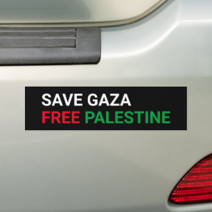 Autocollant De Voiture Save Gaza Free Palestine noir blanc rouge vert