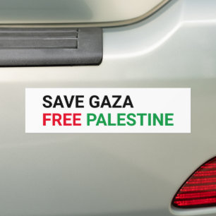 Autocollant De Voiture Save Gaza Free Palestine noir rouge blanc