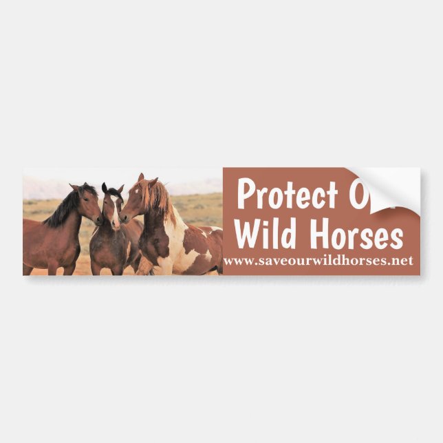 Autocollant De Voiture Save Our Wild Horses  (Devant)