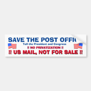 AUTOCOLLANT DE VOITURE SAVE THE US POST OFFICE ! #2