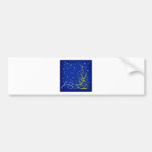 Autocollant De Voiture Scène de Noël bleue