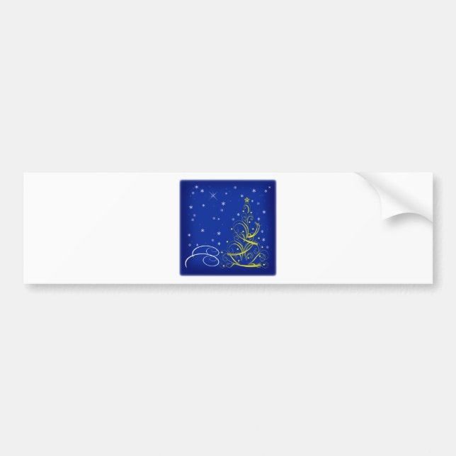 Autocollant De Voiture Scène de Noël bleue (Devant)