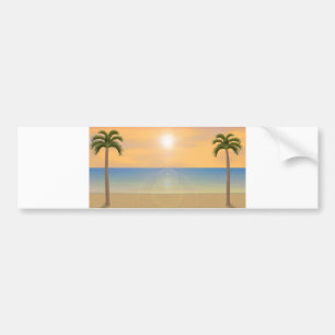 Autocollant De Voiture Scène de plage de coucher du soleil :