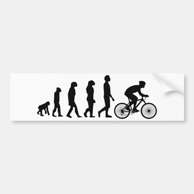 Autocollant De Voiture Schéma de l'évolution humaine du cyclisme moderne (Devant)