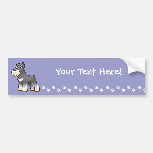 Autocollant De Voiture Schnauzer de bande dessinée (Devant)