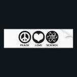 Autocollant De Voiture Science<br><div class="desc">Retro Peace Love Science</div>