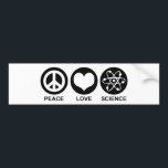 Autocollant De Voiture Science<br><div class="desc">Retro Peace Love Science</div>